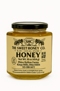 16 oz jar of raw, unfiltered honey from Sweet Honey Co.